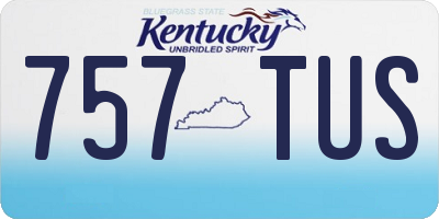 KY license plate 757TUS