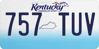 KY license plate 757TUV
