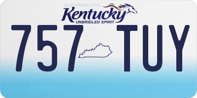 KY license plate 757TUY