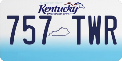 KY license plate 757TWR
