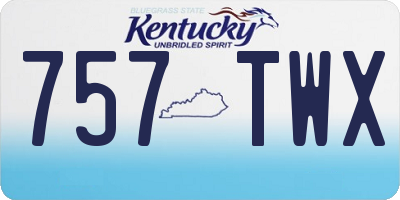 KY license plate 757TWX