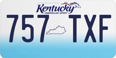KY license plate 757TXF