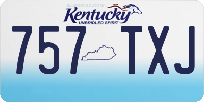 KY license plate 757TXJ