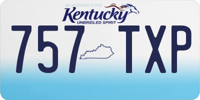 KY license plate 757TXP