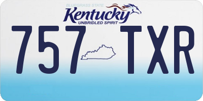 KY license plate 757TXR
