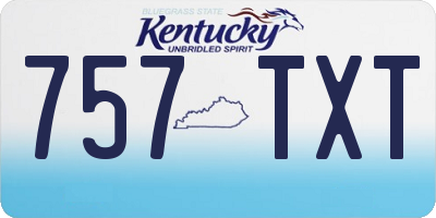 KY license plate 757TXT