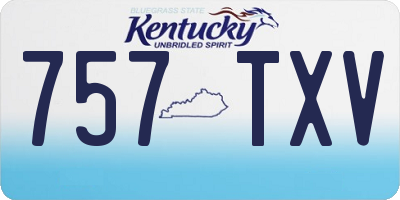 KY license plate 757TXV