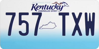 KY license plate 757TXW