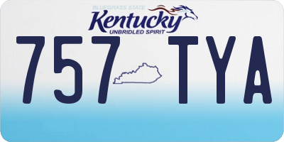 KY license plate 757TYA