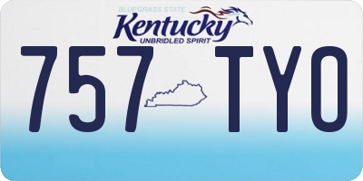 KY license plate 757TYO