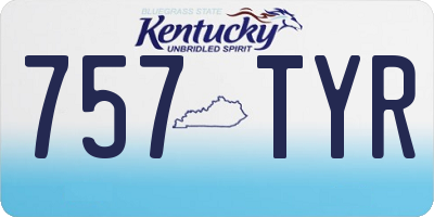 KY license plate 757TYR