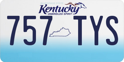 KY license plate 757TYS