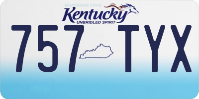 KY license plate 757TYX