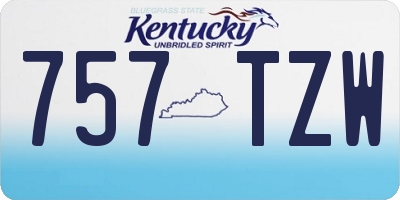 KY license plate 757TZW