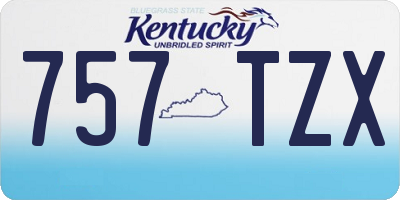 KY license plate 757TZX