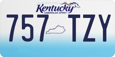KY license plate 757TZY