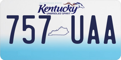 KY license plate 757UAA