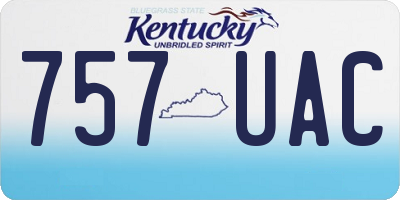 KY license plate 757UAC