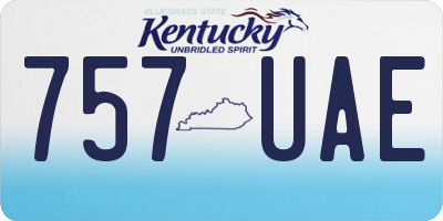 KY license plate 757UAE