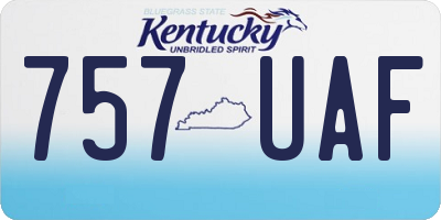 KY license plate 757UAF