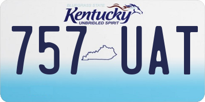 KY license plate 757UAT