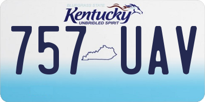 KY license plate 757UAV