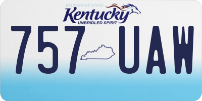 KY license plate 757UAW
