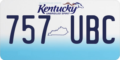 KY license plate 757UBC