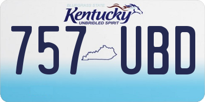 KY license plate 757UBD