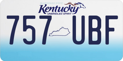 KY license plate 757UBF