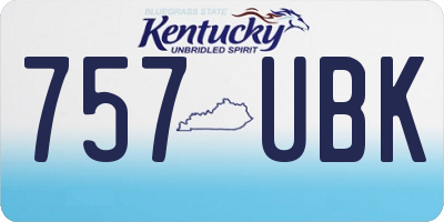 KY license plate 757UBK