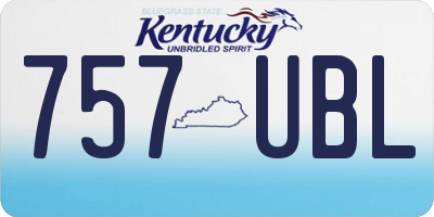 KY license plate 757UBL
