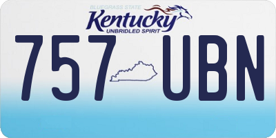 KY license plate 757UBN
