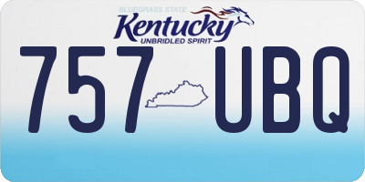KY license plate 757UBQ