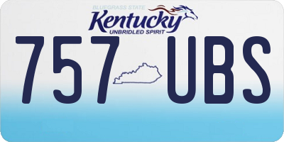 KY license plate 757UBS