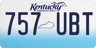 KY license plate 757UBT