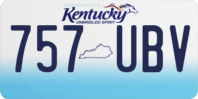 KY license plate 757UBV