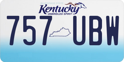 KY license plate 757UBW