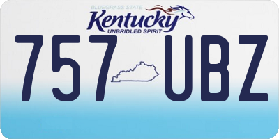 KY license plate 757UBZ