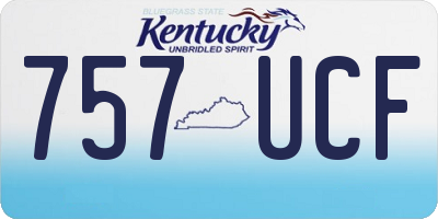 KY license plate 757UCF