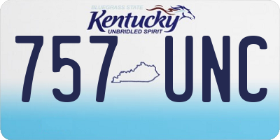KY license plate 757UNC