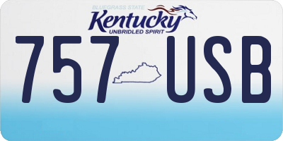 KY license plate 757USB