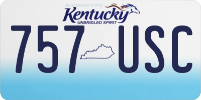 KY license plate 757USC