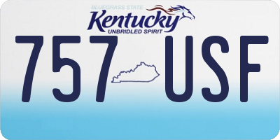 KY license plate 757USF