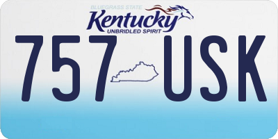 KY license plate 757USK