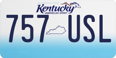 KY license plate 757USL