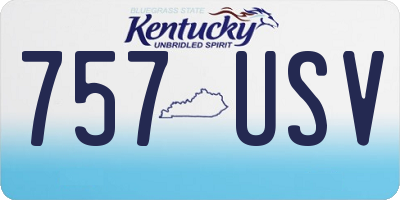 KY license plate 757USV