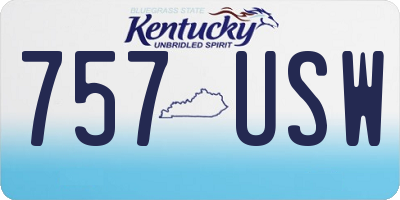 KY license plate 757USW