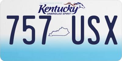 KY license plate 757USX
