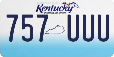 KY license plate 757UUU